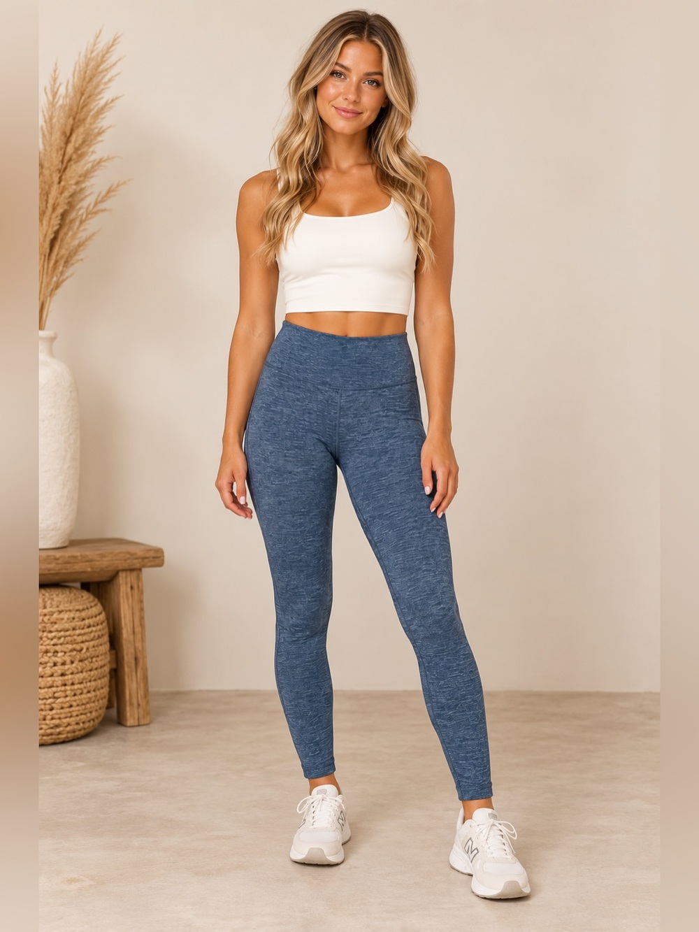 Athleta Blue Heathered High Rise Yoga Leggings XS Full Length